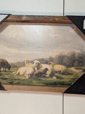 Twelve Timbers Landscape with Sheep Framed Art 12"x18"